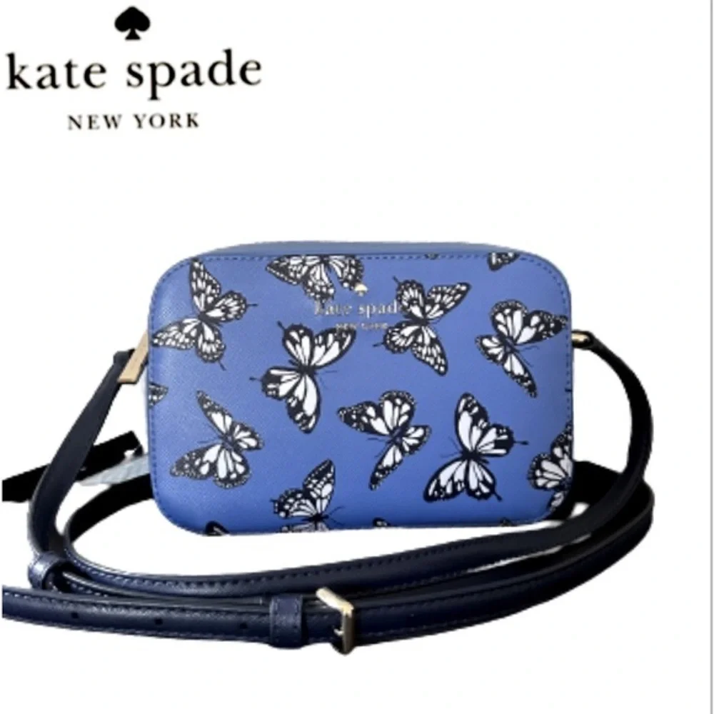 NWT Kate Spade Staci Butterfly Sky Printed Mini Camera Bag‎ Blue Multi